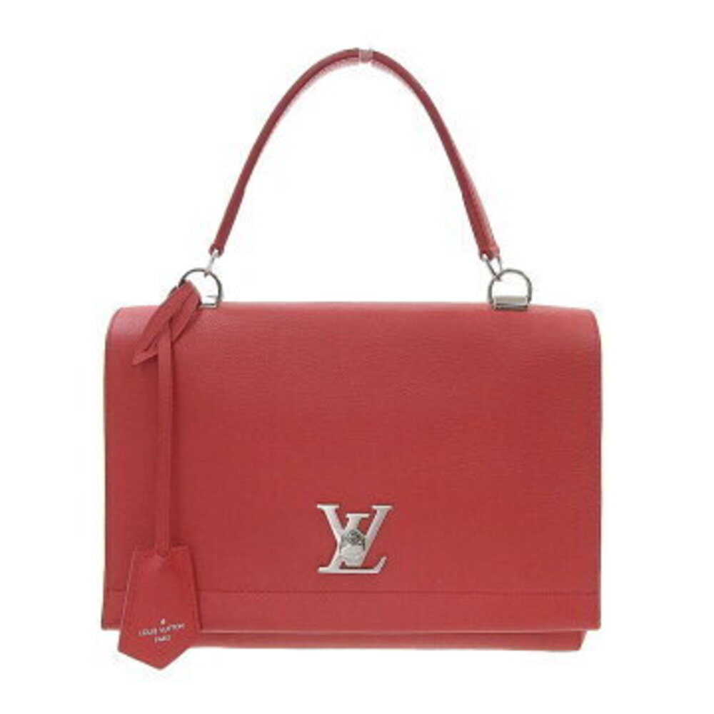 Louis Vuitton Lockme Handbag Ruby Red Calf Leather
